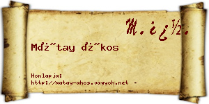 Mátay Ákos névjegykártya